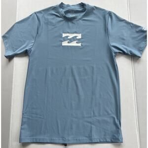 Billabong Mens M Loose Fit Short Sleeve Rashguard UVA Surf Shirt Blue Swim